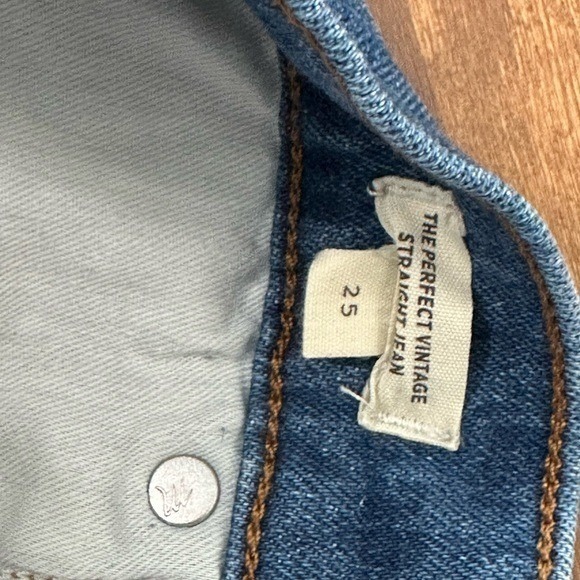 Madewell The Perfect Vintage Straight Jeans Women's Size 25 Blue Denim - Picture 4 of 11